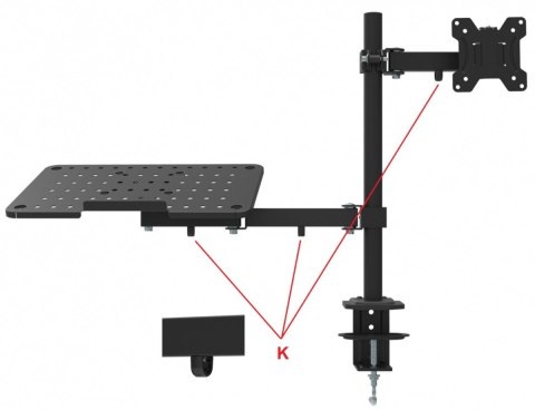 2w1 Biurkowy uchwyt do notebooka i monitora 10-27" MX-25 2w1 Biurkowy uchwyt do notebooka i monitora 10-27" MX-25
