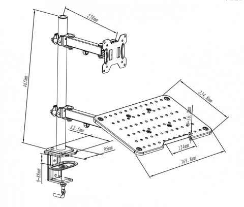 2w1 Biurkowy uchwyt do notebooka i monitora 10-27" MX-25 2w1 Biurkowy uchwyt do notebooka i monitora 10-27" MX-25