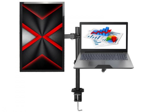 2w1 Biurkowy uchwyt do notebooka i monitora 10-27" MX-25 2w1 Biurkowy uchwyt do notebooka i monitora 10-27" MX-25