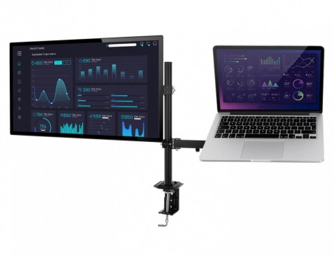 2w1 Biurkowy uchwyt do notebooka i monitora 10-27" MX-25 2w1 Biurkowy uchwyt do notebooka i monitora 10-27" MX-25