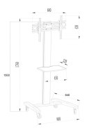 Mobilny aluminiowy stojak TV wózek do telewizora 32-70" 50kg KART-6