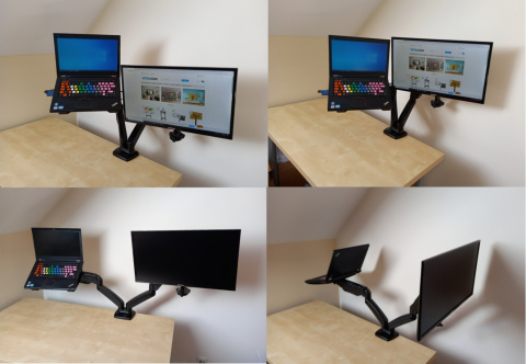 Biurkowy Uchwyt do laptopa i monitora gazowy 2w1 VX-17 Biurkowy Uchwyt do laptopa i monitora gazowy 2w1 VX-17