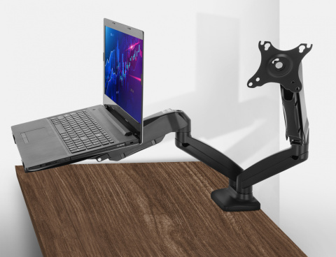 Biurkowy Uchwyt do laptopa i monitora gazowy 2w1 VX-17 Biurkowy Uchwyt do laptopa i monitora gazowy 2w1 VX-17