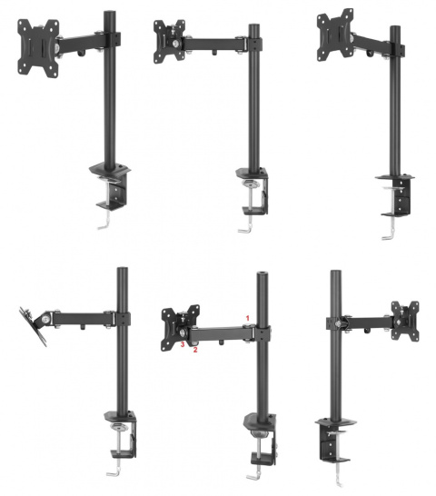 Obrotowy uchwyt do monitora LED/LCD 10-29" 8kg VX-21L Obrotowy uchwyt do monitora LED/LCD 10-29" 8kg VX-21L