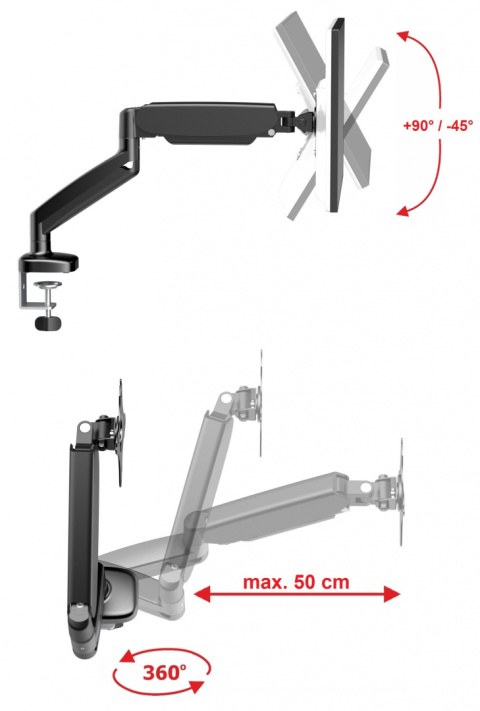 Biurkowy uchwyt do laptopa gazowy VX-16 Biurkowy uchwyt do laptopa gazowy VX-16