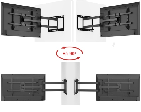 107cm Dlugie ramie Uchwyt na Telewizor 32-75 VX-531 Extra Mocny narozny