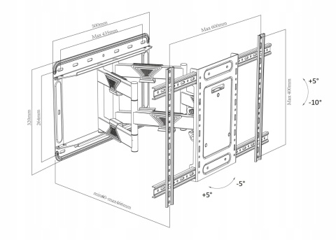 32-100" EXTRA MOCNY UCHWYT do TELEWIZORA WIESZAK TV VX-450
