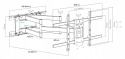 92cm DŁUGI Uchwyt do Telewizora Wieszak TV 42-90 cale ULTRA MOCNY TEST 60kg