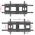 Dlugi 102cm Uchwyt do Telewizora 43-80 cali VX-530 Wieszak TV Extra Mocny