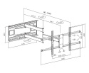 Dlugi 102cm Uchwyt do Telewizora 43-80 cali VX-530 Wieszak TV Extra Mocny