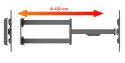 Dlugi 102cm Uchwyt do Telewizora 43-80 cali VX-530 Wieszak TV Extra Mocny