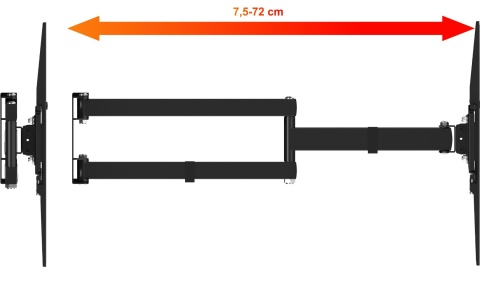 Dlugi 72cm Uchwyt do Telewizora Wieszak TV 26-60 cali VX-197 narozny uniwersalny