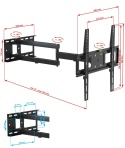 Dlugi 72cm Uchwyt do Telewizora Wieszak TV 26-60 cali VX-197 narozny uniwersalny