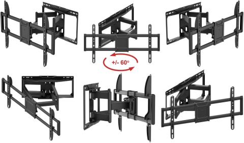 Extra Mocny Uchwyt TV Wieszak do Telewizora 32-100 cali 80kg VX-452 regulacja