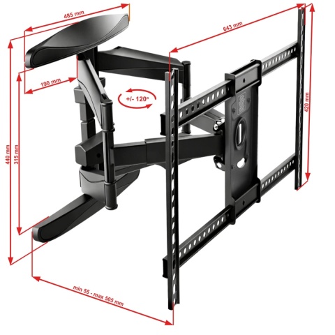 Extra Mocny Uchwyt do Telewizora 32-90 cali VX-760 70kg Wieszak TV