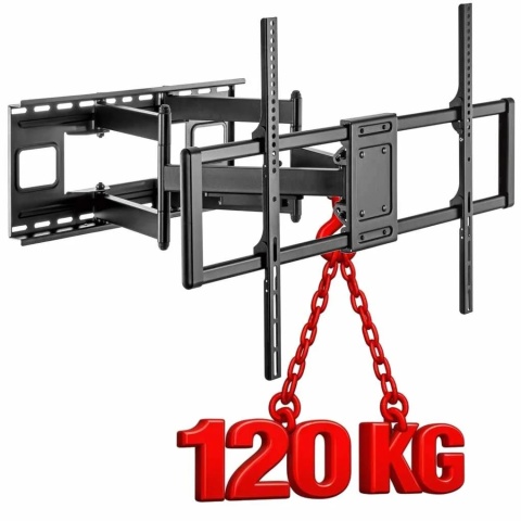 Extra Mocny Uchwyt do Telewizora 52-120 cali VX-503 Wieszak na TV 120kg długi 70cm