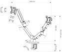 Gazowy Uchwyt na 2 Monitory Dwa x 13-32 cale VX-122 Regulowany Biurkowy