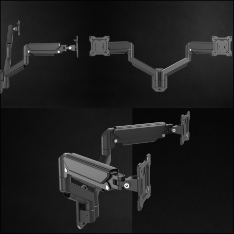 Gazowy Uchwyt ścienny na dwa Monitory TV Telewizory 13-32 cale VX-049 Uniwersalny