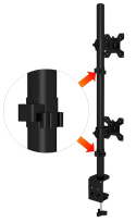 Wysoki 80cm Biurkowy Uchwyt na dwa monitory 13-32 cale podwójny