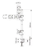 Wysoki 80cm Biurkowy Uchwyt na dwa monitory 13-32 cale podwójny