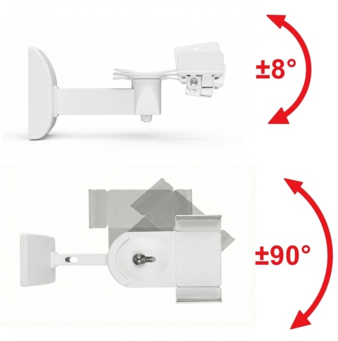 Uchwyt na głośnik ścienny Uniwersalny 2szt kolumn satelit regulowany bialy
