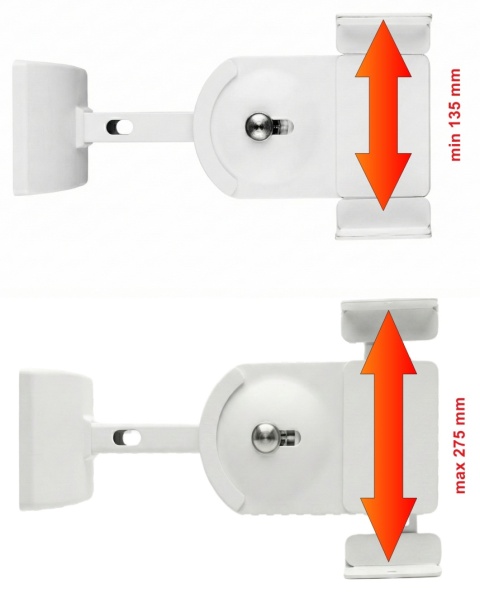 Uchwyt na głośnik ścienny Uniwersalny 2szt kolumn satelit regulowany bialy