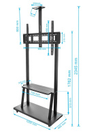 STOJAK do monitora interaktywnego Stojak TV do telewizora 43-86 cali KART-1800A mobilny
