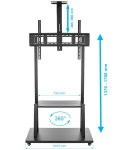 STOJAK do monitora interaktywnego Stojak TV do telewizora 43-86 cali KART-1800A mobilny