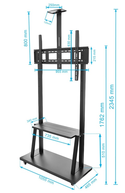 STOJAK do monitora interaktywnego 43-86 cali KART-1800A WYST mobilny