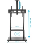 STOJAK do monitora interaktywnego 43-86 cali KART-1800A WYST mobilny