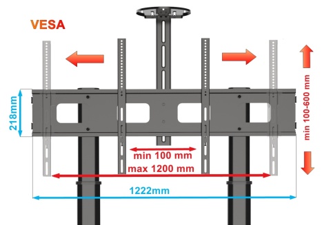 Stojak do Monitora Interaktywnego 55-110 cali Regulacja Wysokości KART-120 WYST