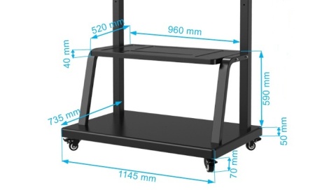 Stojak na Monitor Interaktywny lub Telewizor 60-120 cali 120kg KART-721 WYST Stojak na Monitor Interaktywny lub Telewizor 60-120 cali 120kg KART-721 WYST