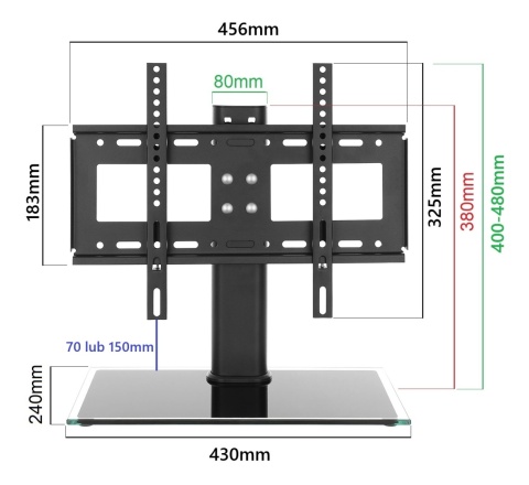 Stojak pod telewizor TV Stopa Noga 25-50 cali GT-323 Obrotowy Regulacja