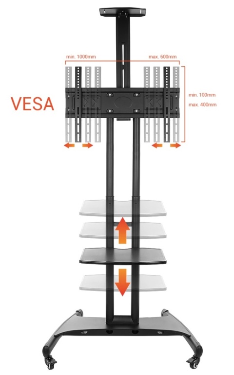 Stojak podlogowy na Telewizor 32-70 cali z półkami KART-714X