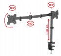 Uchwyt na 3 Monitory Trzy x 10- 27 cali Uniwersalny Biurkowy