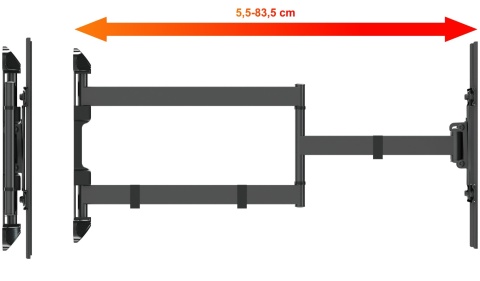 Uchwyt na Telewizor Dlugie Ramie 83cm 32-65 cali narozny VX-430X