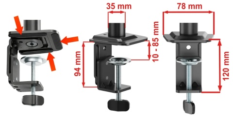 Uchwyt na monitor 18-32 cale 10kg biurkowy VX-161 uniwersalny regulowany