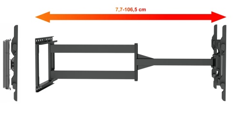 Uchwyt TV dlugie ramie 107cm VX-532 Wieszak do Telewizora TV 32-75 cali narozny